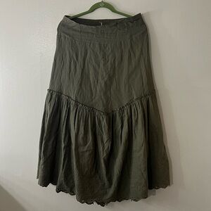 Free People Olive Maxi Skirt